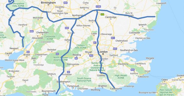 Map of South East UK
