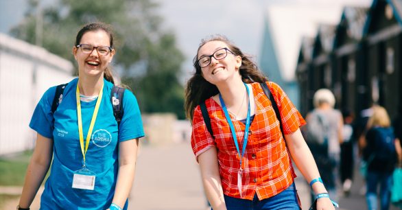 two young women smiling